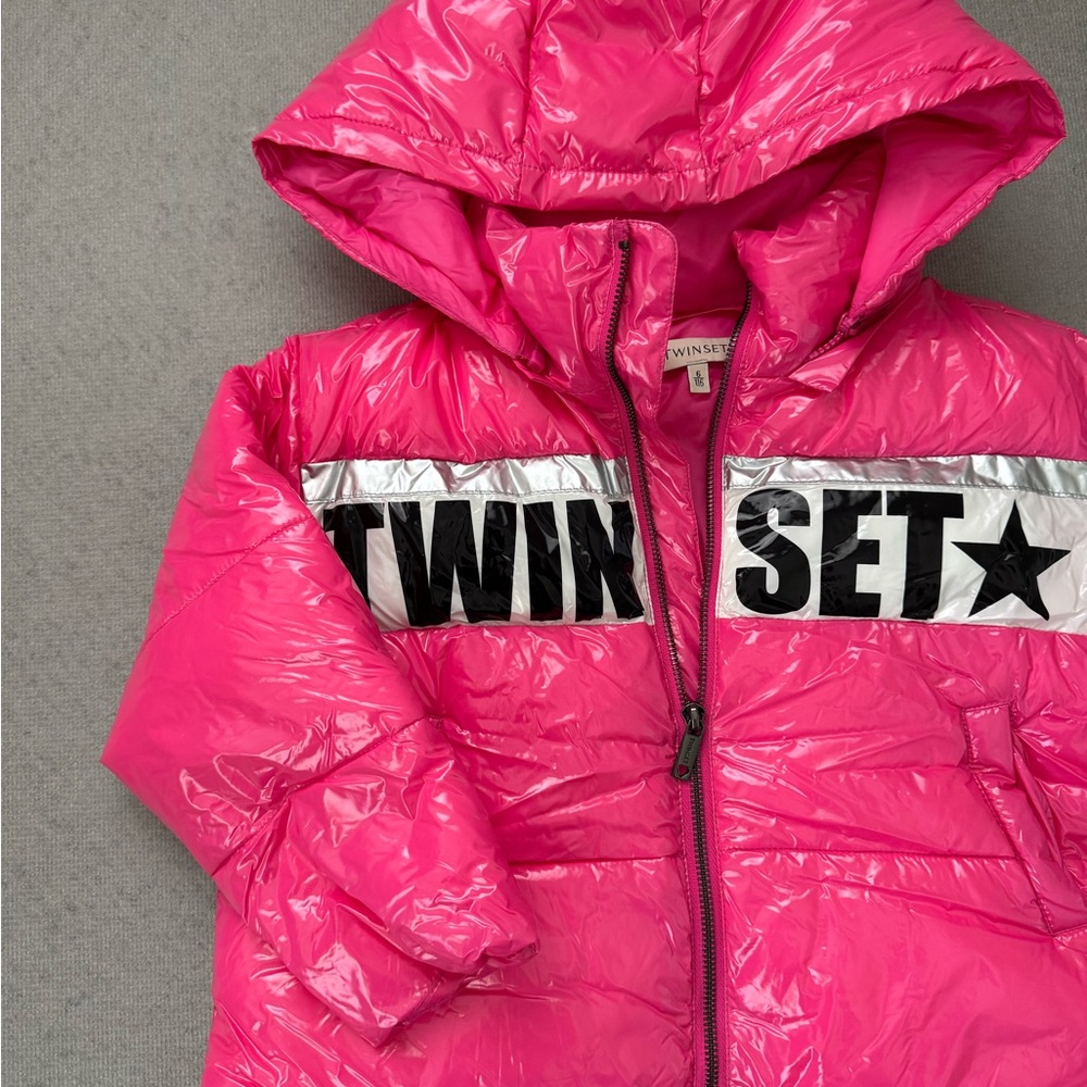 Twin-Set Pink Puffer Jacket for Kids